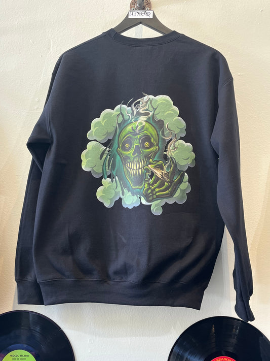 420 Smoking Skull Crewneck